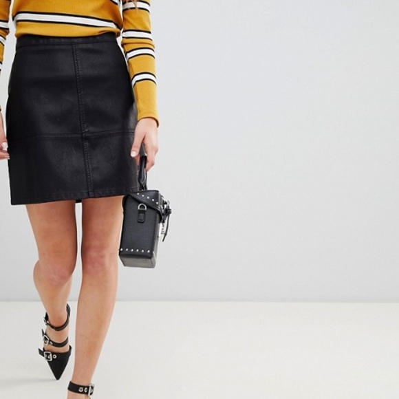 ASOS Dresses & Skirts - 🚫SOLD🚫 NWT genuine leather black mini skirt
